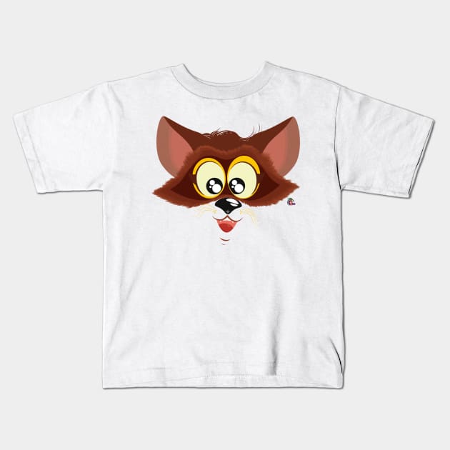 Cara de mapache Kids T-Shirt by DreikoArts